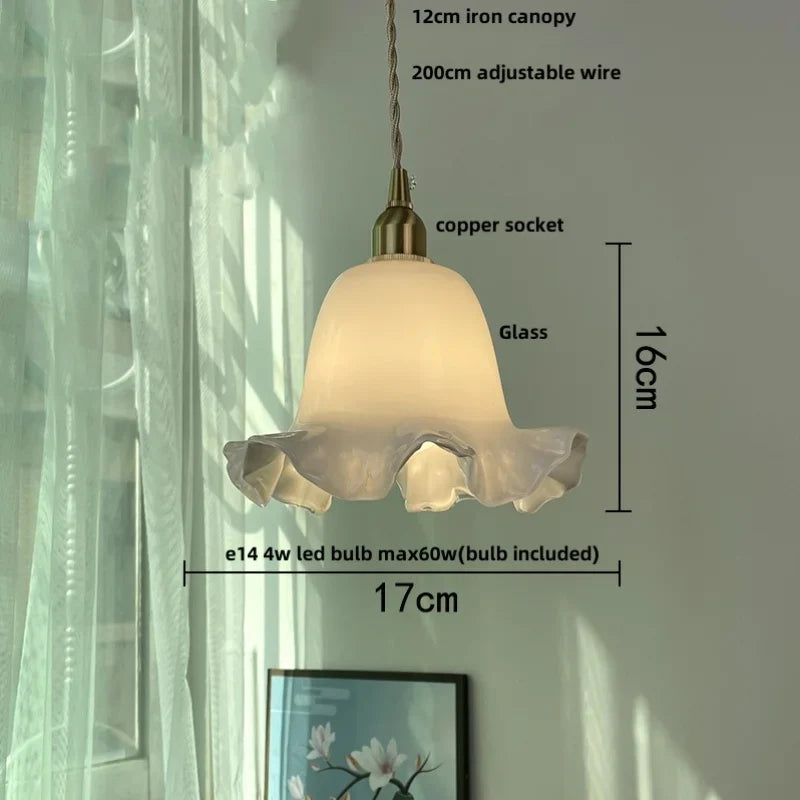 Afralia™ Flower Glass LED Pendant Lights - Modern Nordic Style for Home Decor