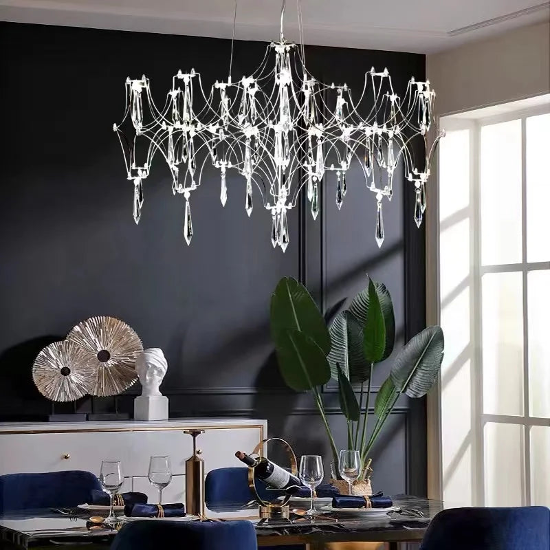 Afralia™ Starry Crystal Chandelier Ceiling Light Luxury Modern for Living Room Bedroom Restaurant