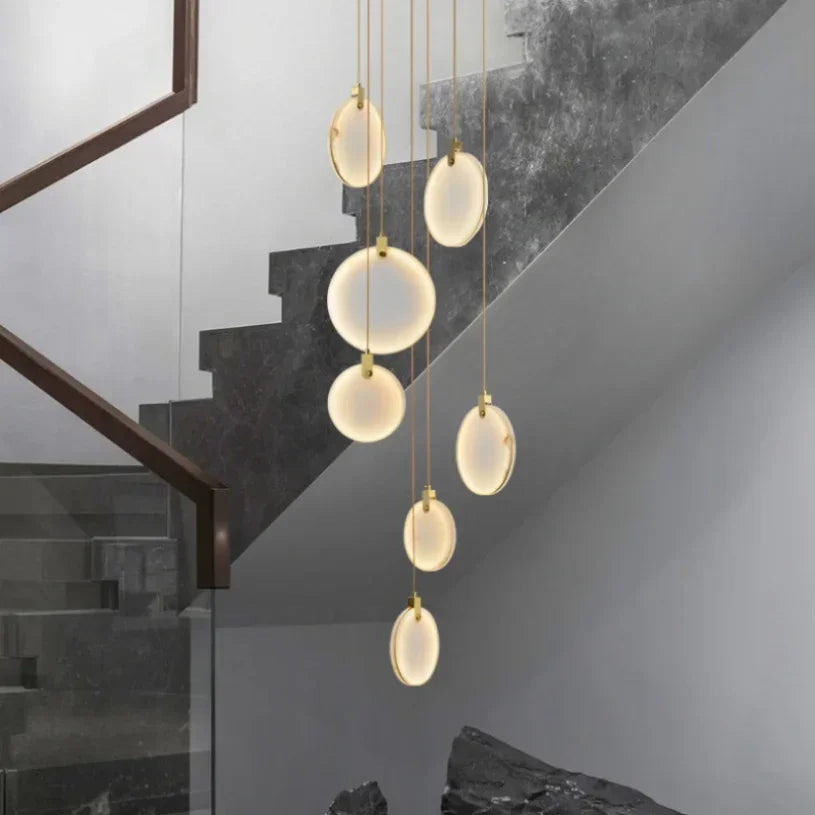 Afralia™ Round Marble Pendant Light for Bedroom, Kitchen, and Stairs