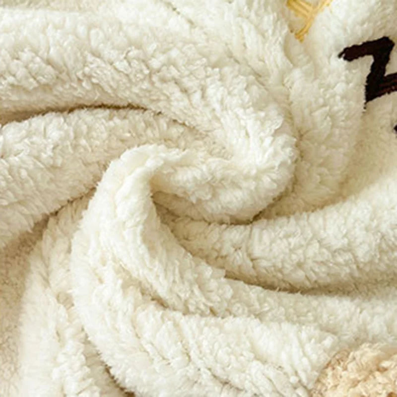 Afralia™ Cartoon Lamb Wool Blanket: Soft & Warm Sofa Cover for Autumn/Winter