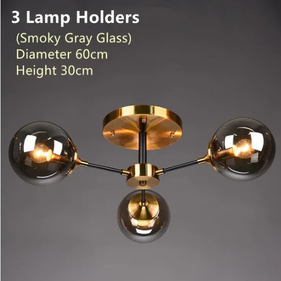 Afralia™ Glass Ball Chandeliers: Scandinavian LED Ceiling Lamps for Living Room & Bedroom