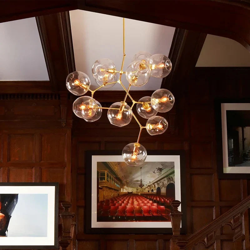 Afralia™ Modern Glass Chandelier Nordic Designer Pendant Light Industrial Hanging Light