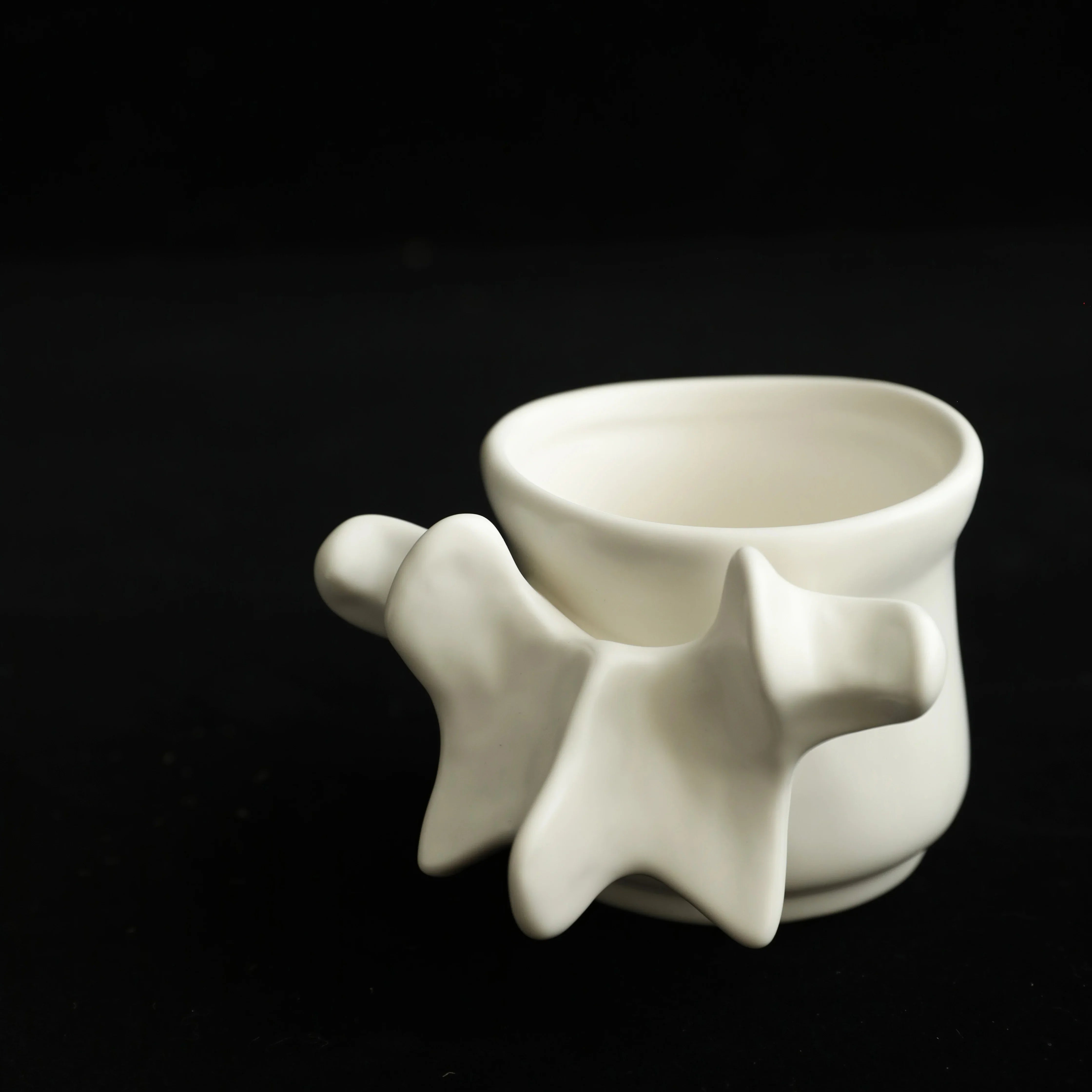 Afralia™ Vertebrae Bone Shape Ceramic Vase: Abstract Mug Pen Holder Flower Vase