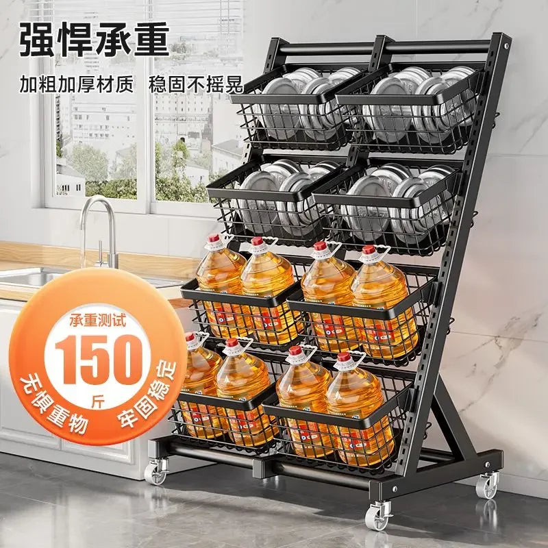 Afralia™ Rotating Vegetable Storage Basket: Strong Load Capacity, Floor-to-Ceiling, Easy to Use