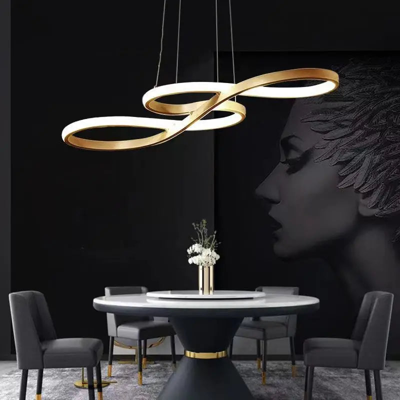 Afralia™ Gold LED Chandelier: Modern Nordic Dining Room Pendant Lights, Ideal for Kitchen, Bar, Office.