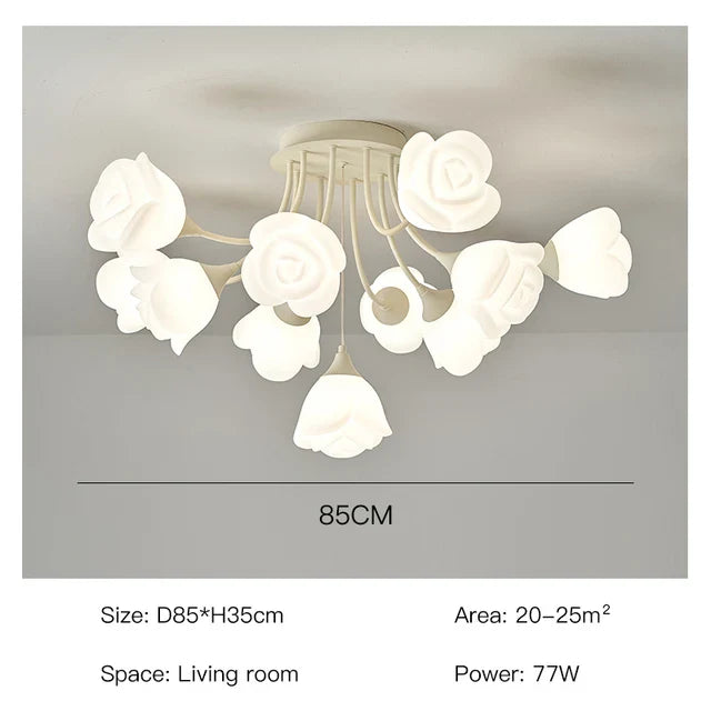 Afralia™ White Flower Ceiling Light: Modern, Chic, Ideal for Living Room, Bedroom, Dining Room