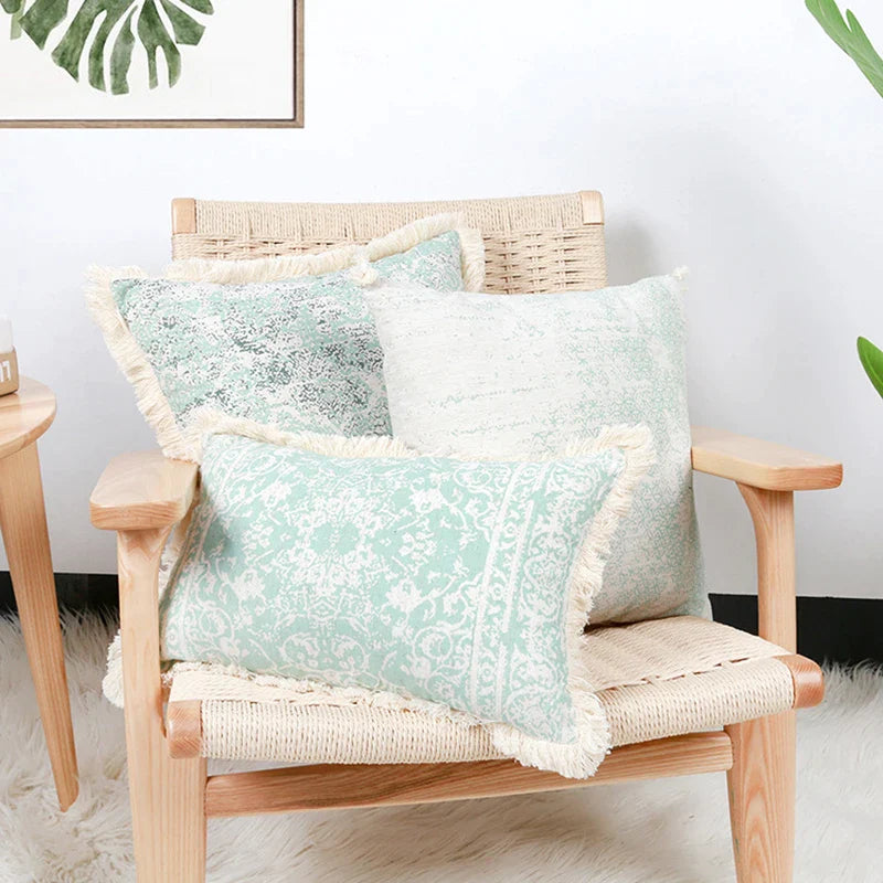 Afralia™ Cotton Crochet Tassel Cushion Cover for Sofa Lumbar Backrest Home Decor