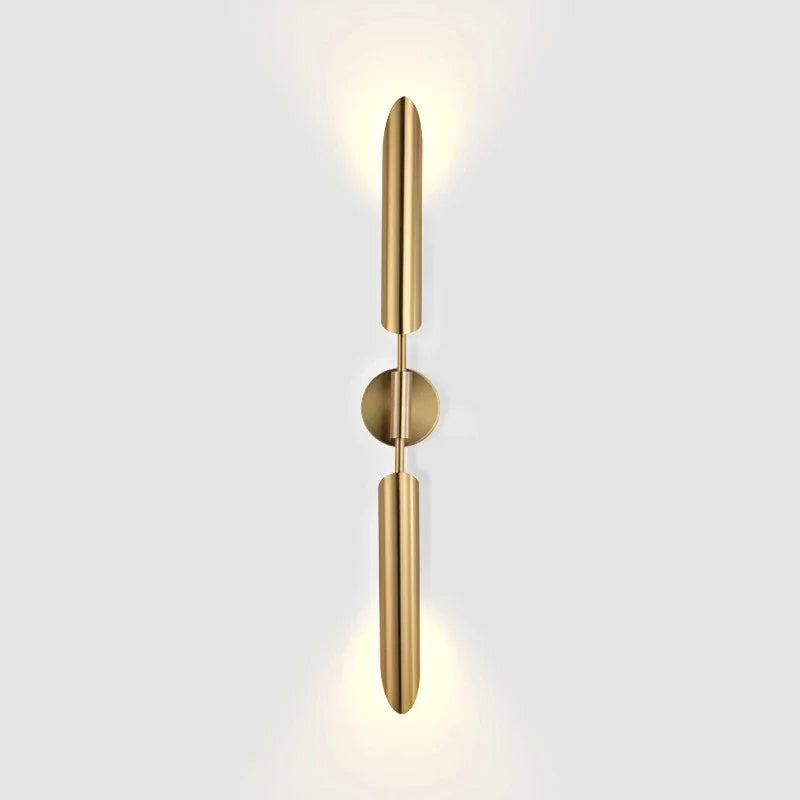 Afralia™ Gold LED Copper Wall Lamp Sconce for Living Dining Bedroom
