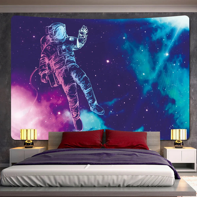 Afralia™ Futuristic Astronaut Tapestry Wall Hanging - Boho Room Decor for Hip Beach Vibe