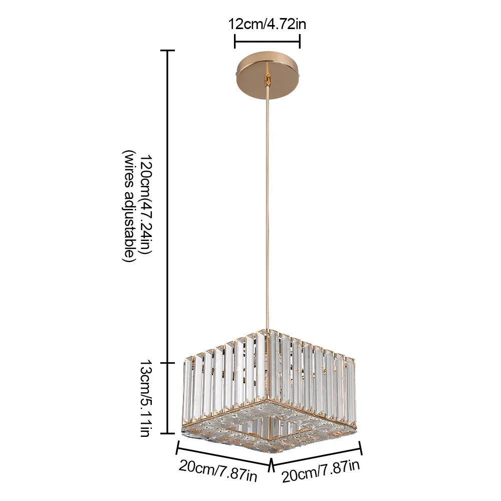 Afralia™ Mini Gold/Black Crystal Pendant Light: Modern Luxury Ceiling Hanging Lamp for Dining Room