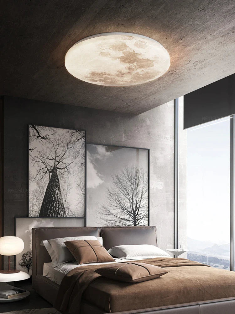 Afralia™ Nordic Moon Ceiling Lamp | Modern Minimalist Bedroom Light