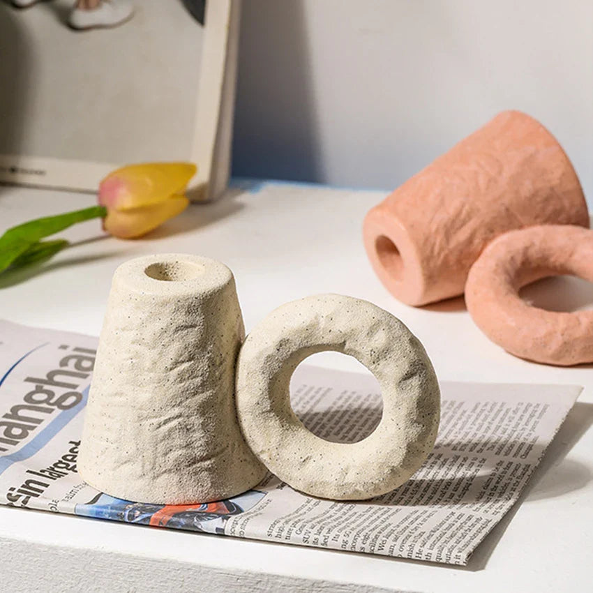 Nordic Ceramic Candlestick by Afralia™ - Elegant Home Décor and Wedding Table Ornament