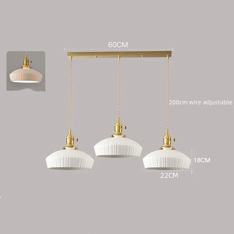 Afralia™ White Ceramic LED Pendant Lamp Modern Hanging Light Fixtures