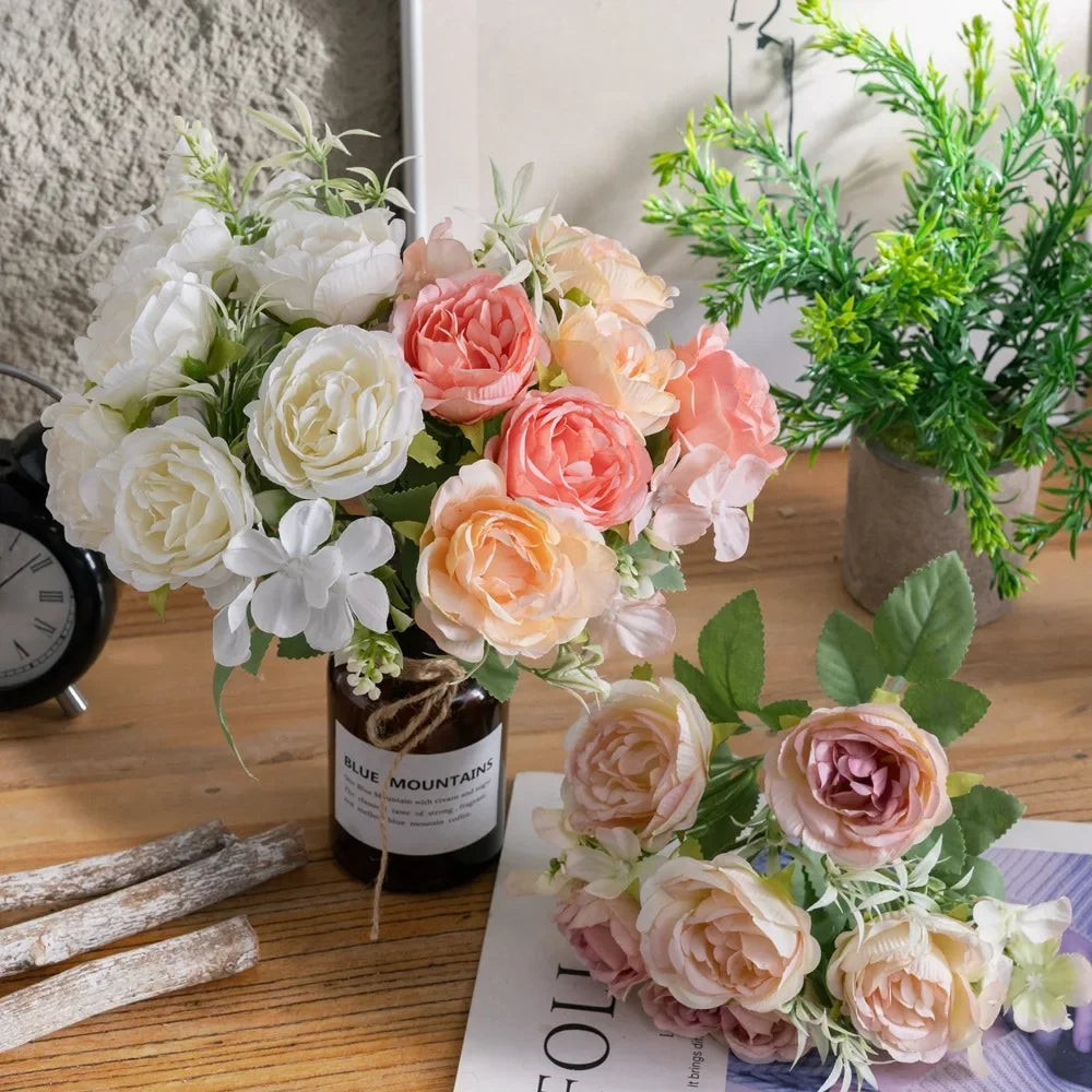Silk Peony Bouquet Artificial Flower Afralia™ Home Office Wedding Decoration