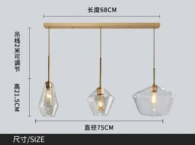 Afralia™ Glass Chandelier: Amber Pendant Lights for Dining, Living Room, Bedroom, Hotel, Cafe