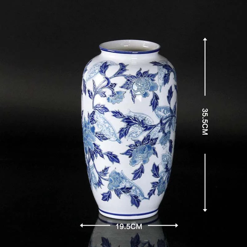 Afralia™ Blue & White Porcelain Ceramic Vase Vintage Ginger Jar Home Decor