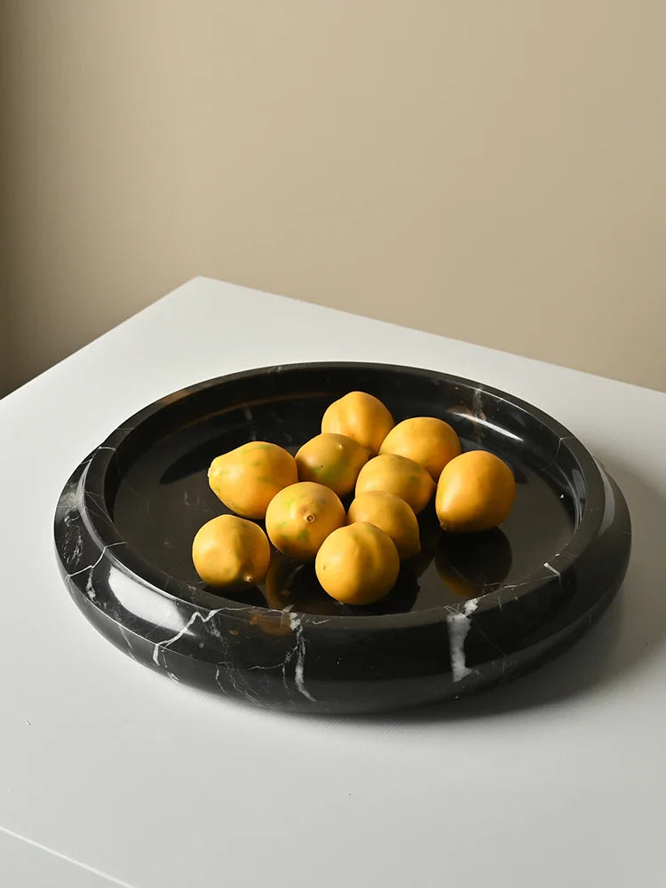 Afralia™ Marble Serving Tray & Fruit Bowl Set for Elegant Living Spaces