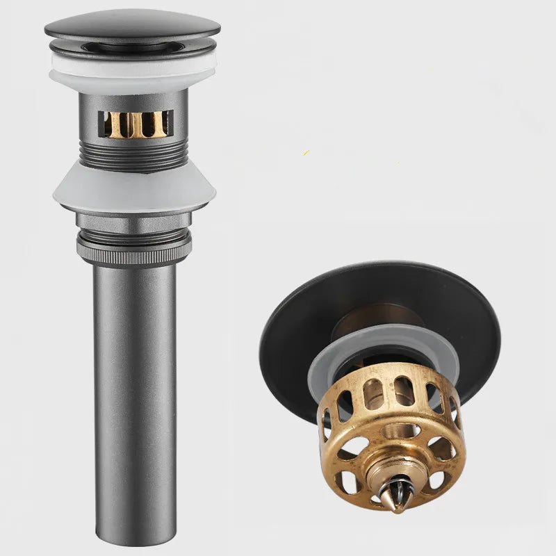 Afralia™ Brushed Gold Pop-up Drain Assembly Kit for Bathroom Sink Vessel Vanity