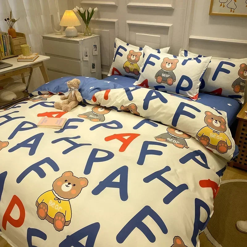 Daisy Print Bedding Set King/Queen Size by Afralia™ - Cozy & Durable