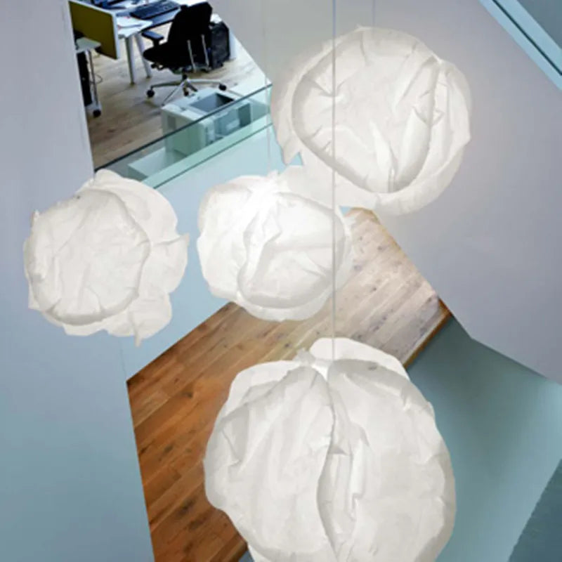 Afralia™ Cloud White Pendant Light: Rice Paper Ball Lampshade for Kitchen Island, Restaurant & Kids Room