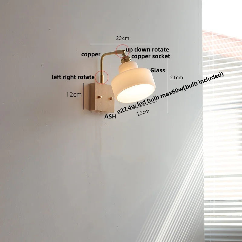Afralia™ Loft Wood LED Wall Light in Vintage Walnut Finish
