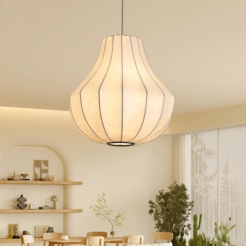 Afralia™ Silk Chandelier: Nordic Wabi Sabi Pendant Lighting for Home Decor