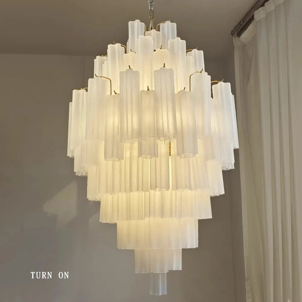Afralia™ Big White Glass Ceiling Pendant Lights for Home Decor Hanging Lamp