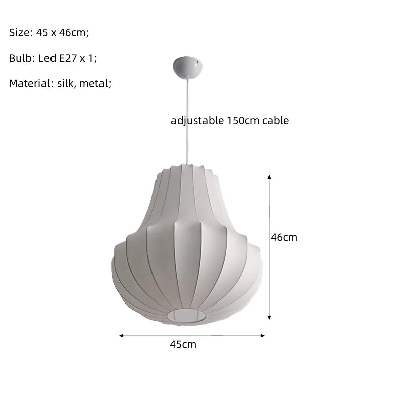 Afralia™ Silk LED Chandelier Pendant Light for Nordic Home Decor