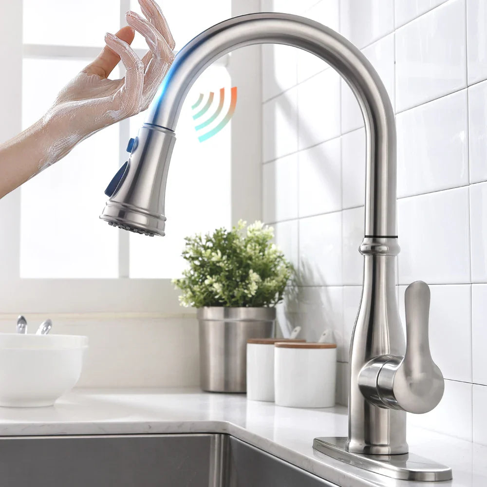 Afralia™ Touch Control Kitchen Faucet in Black
