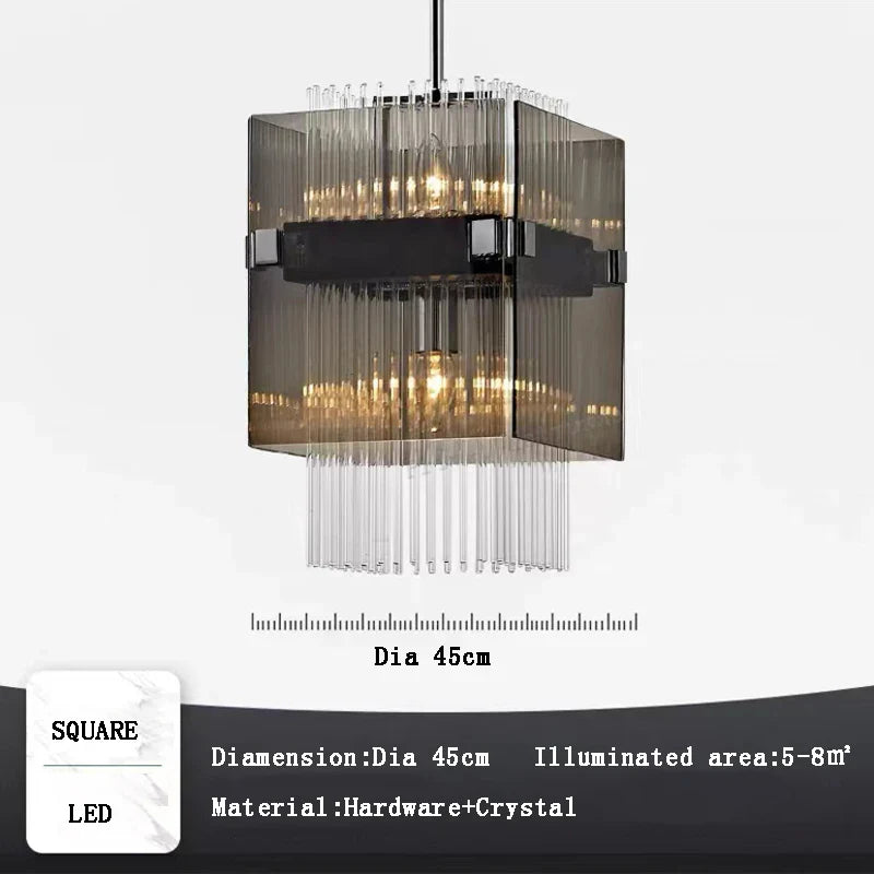 Afralia™ Crystal Glass Pendant Chandelier for Luxe Dining Room Decor