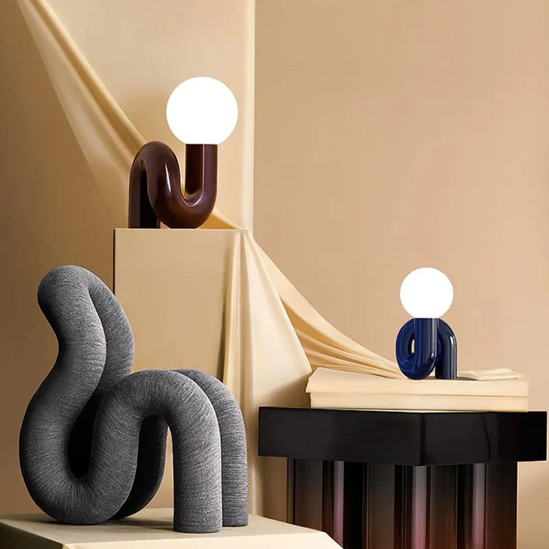 Afralia™ Modern LED Resin Table Lamp Luxury Creative Design Night Light