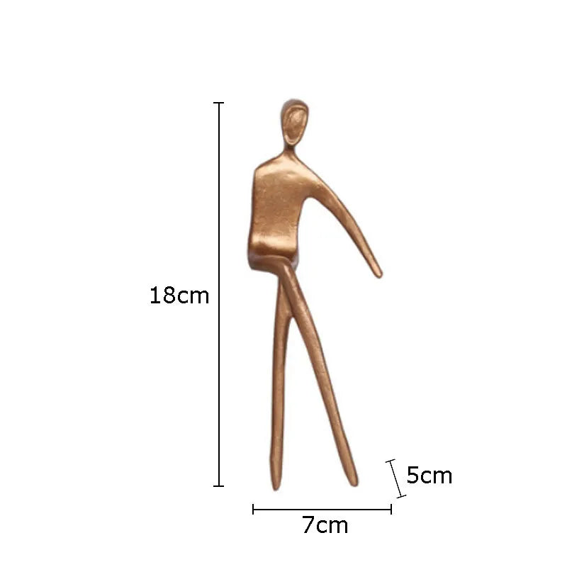 Afralia™ Gold Plated Figure Sculpture Set | Abstract Desk Decoration | Character Statue