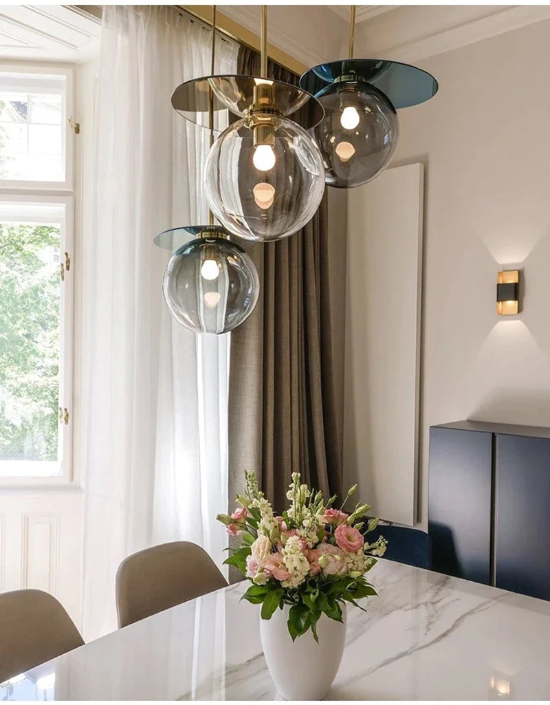 Afralia™ Colorful Glass Metal Dinning Pendant Lamp