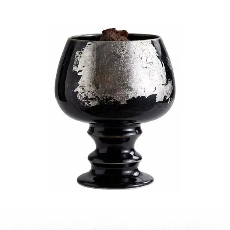 Afralia™ Ceramic Tray Aroma Diffuser High-legged Gold Plate Home Decor