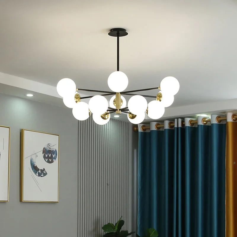 Afralia™ Modern Luxury Glass Ball Chandelier for Home, Restaurant, and Hotel Decor