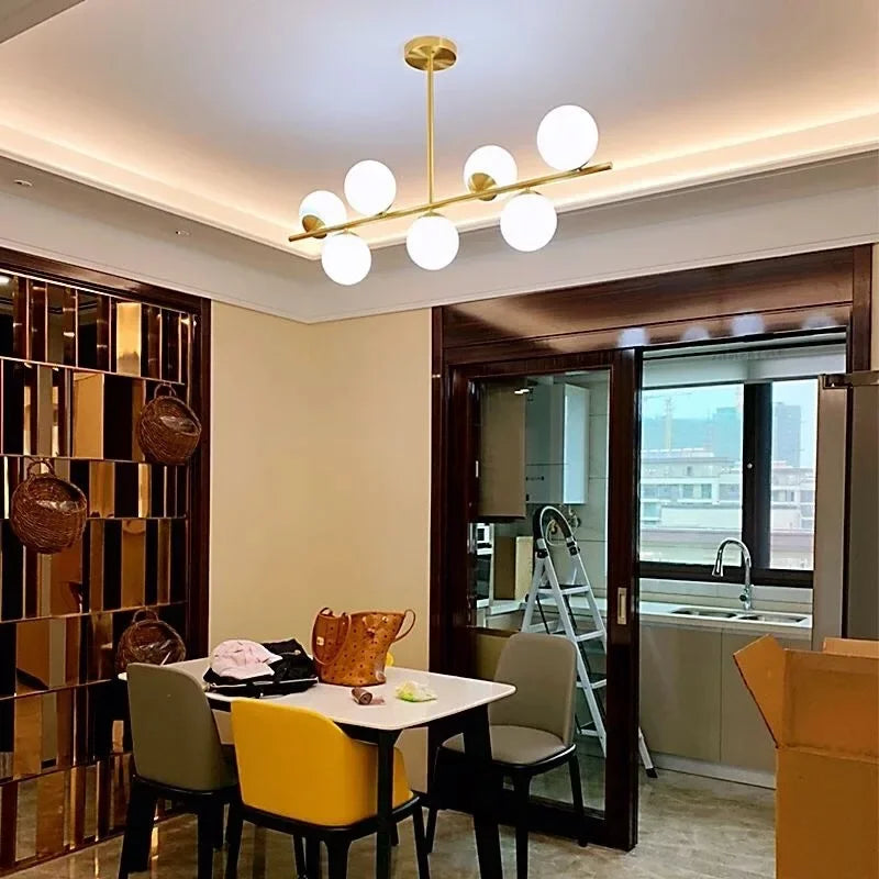 Afralia™ Glass Ball Chandeliers LED Pendant Lights for Home Decor