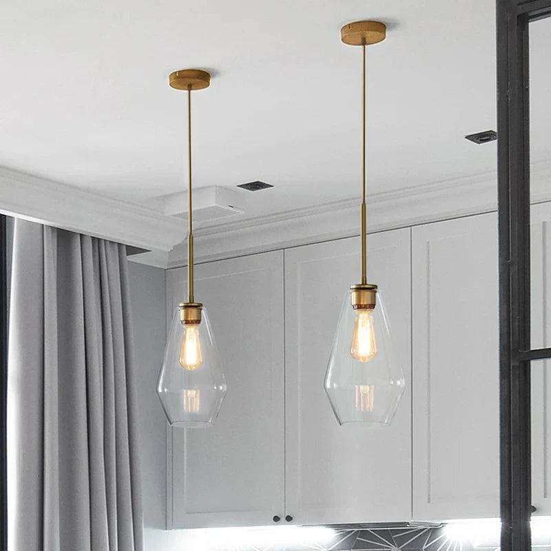 Afralia™ Nordic Glass Pendant Lights  LED Hanging Lamp for Kitchen Living Room