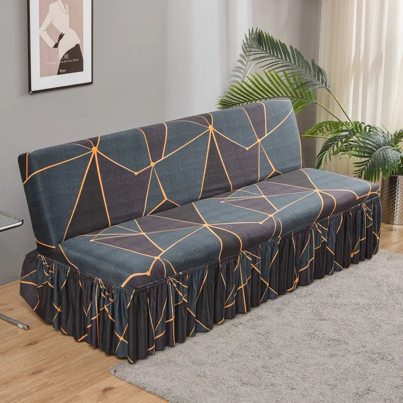 Afralia™ Elastic Armless Futon Bed Sofa Cover Slipcover