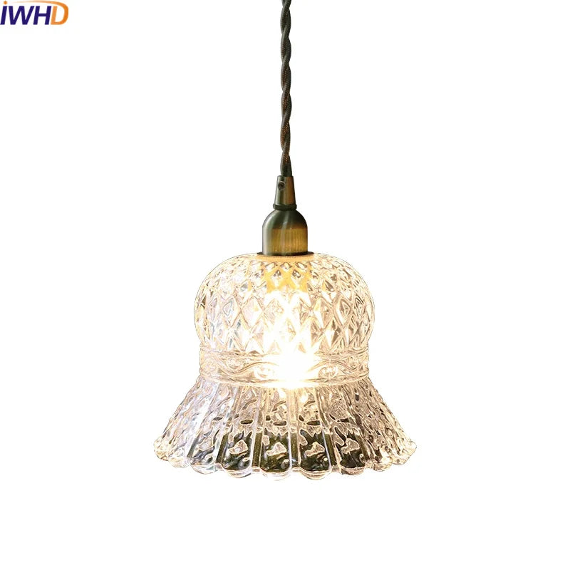 Afralia™ Vintage Glass Retro Led Pendant Lamp for Home Loft Decor and Dining Room