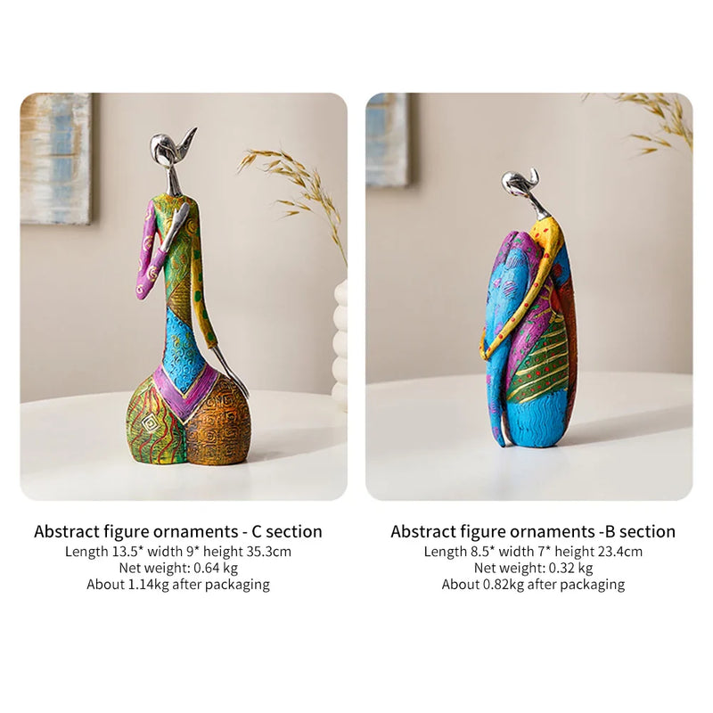 Afralia™ Exotic Abstract Art Woman Figurine for Afro Africa Home Decor