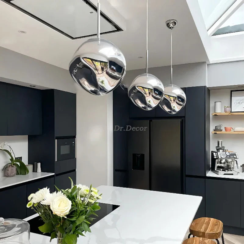 Afralia™ Glass Lava LED Pendant Lights for Modern Living Room Bedroom Decor