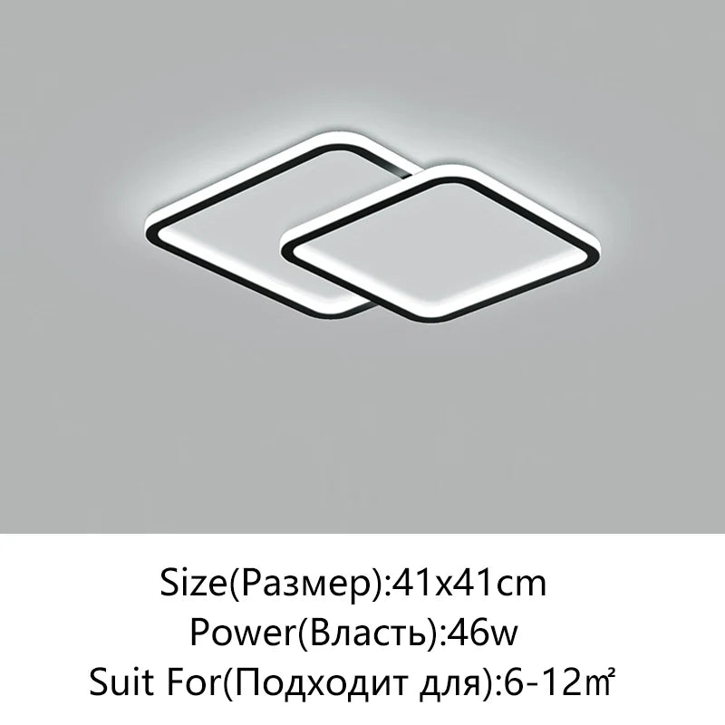 Afralia™ Modern Black & White LED Ceiling Chandelier for Living, Dining, and Bedrooms