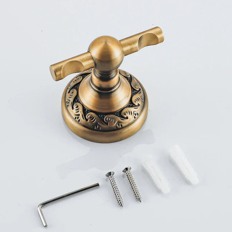 Afralia™ Antique Brass Robe Hook: Durable Aluminium Bathroom Accessory