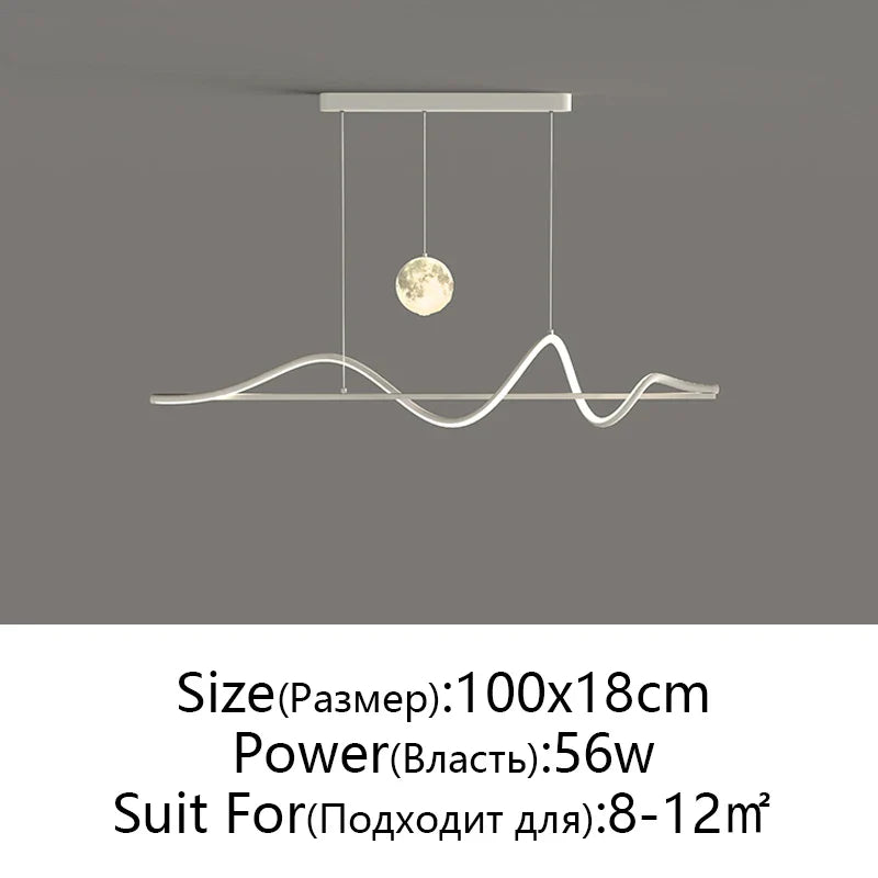 Afralia™ LED Pendant Light - Modern White/Black Long Line for Home, Restaurant, Office