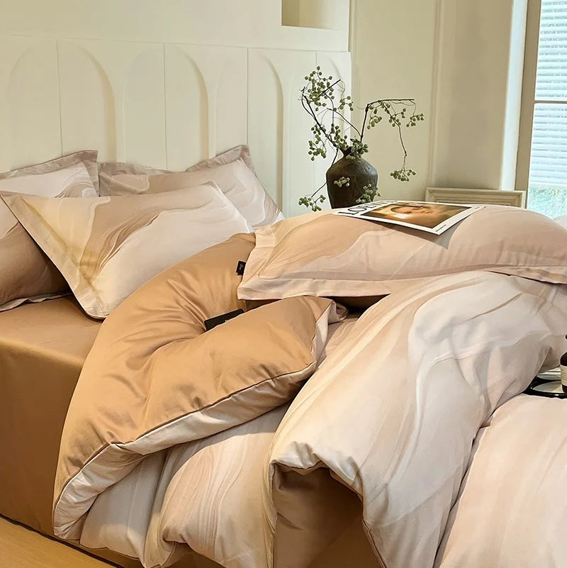 Afralia™ Satin Flower Fitted Sheet Set - Luxury 100% Cotton Print Bedding Set