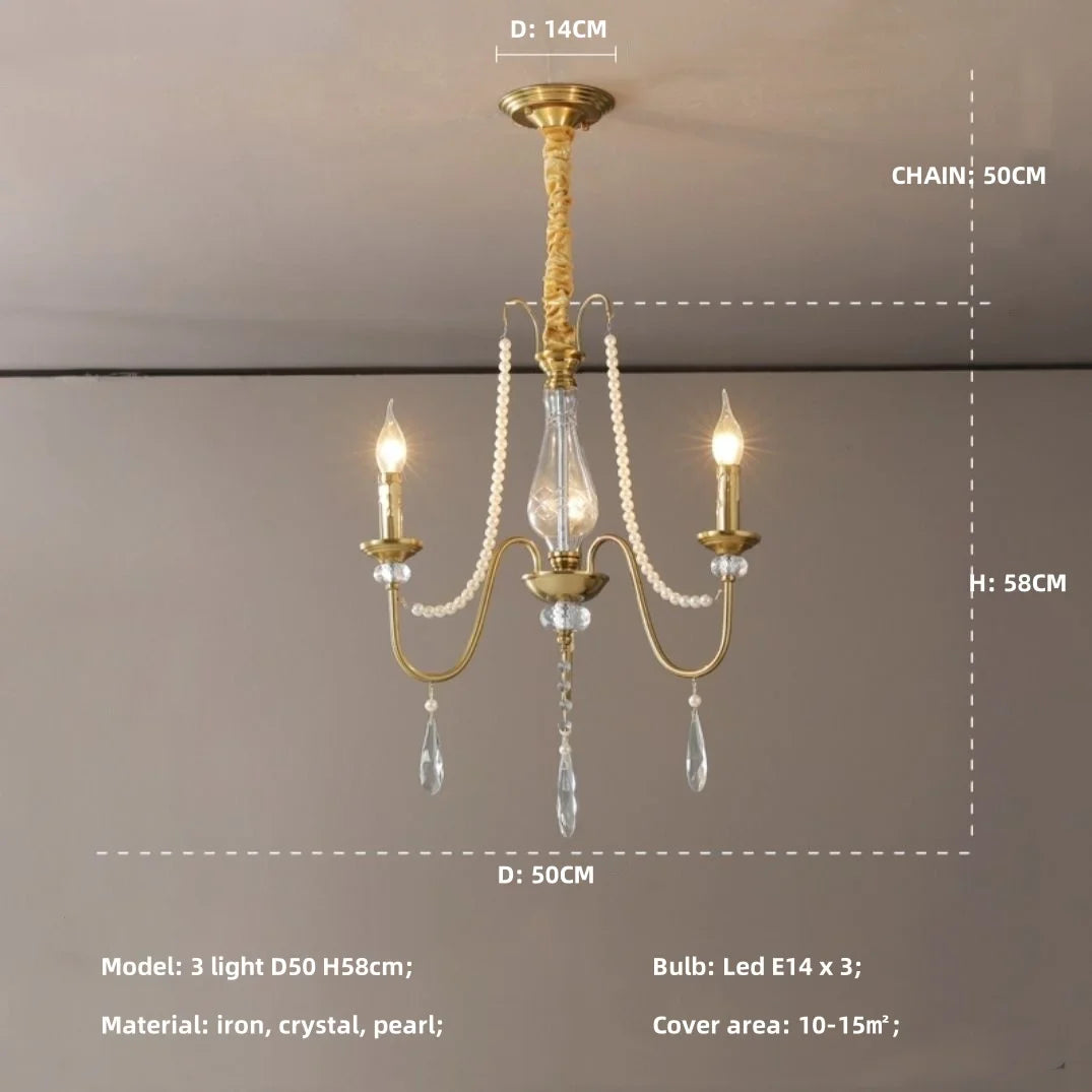 Afralia™ Luxury Crystal Chandelier Foyer Pendant Light American Style Home Decor