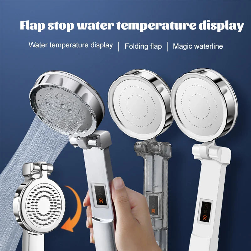 Afralia™ Smart Shower Head: Digital Temperature Display, Water-Saving, Massage Nozzle