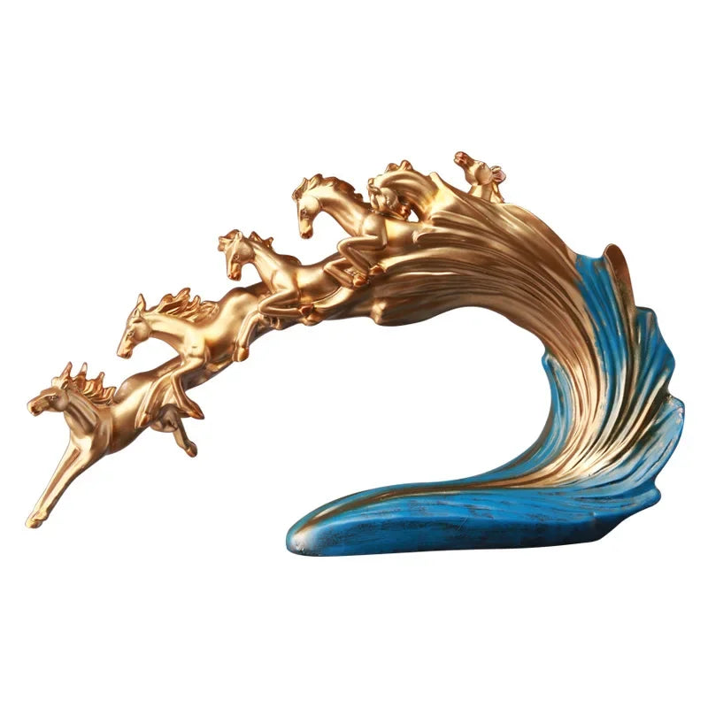 Afralia™ Galloping Horse Luxury Sculpture: Elegant Decor for Office, Living Room & Store.