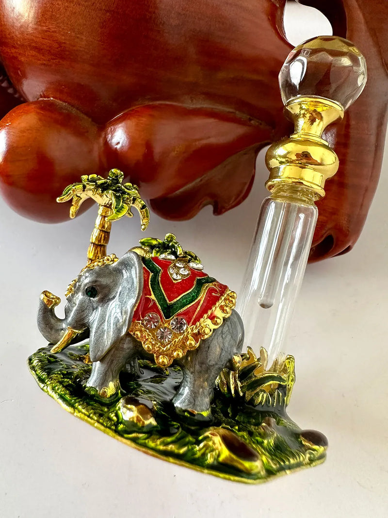 Afralia™ Elephant Crystal Perfume Bottle 4ml - Handmade Home Decor & Holiday Gift