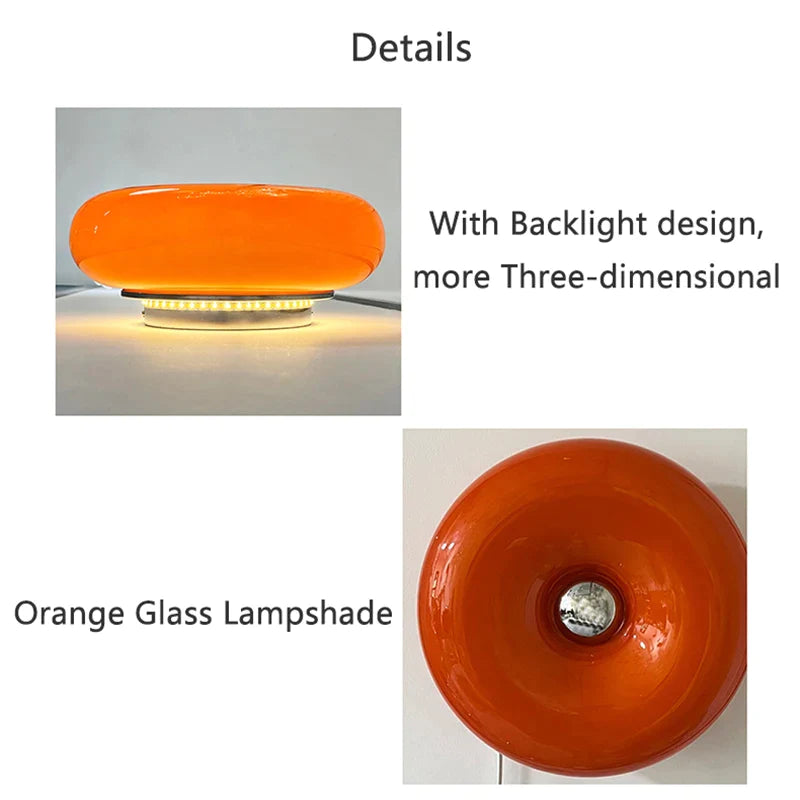 Afralia™ Modern Bauhaus Donuts Wall Lamp in Persimmon Glass for Living Room Aisle Hallway